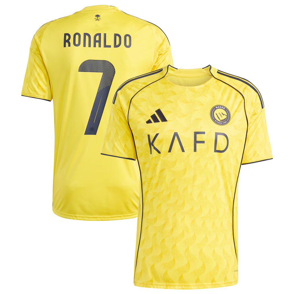 Cristiano Ronaldo Al-Nassr FC adidas 2025/26 Home Replica Player Jersey – Yellow