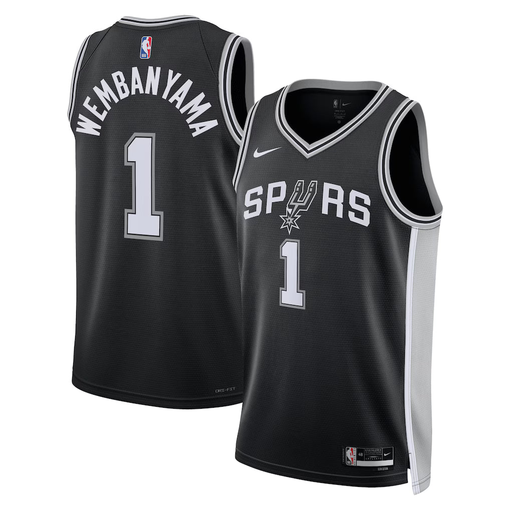 Victor Wembanyama San Antonio Spurs Nike Unisex  NBA First Round Pick Swingman Jersey - Icon Edition - Black