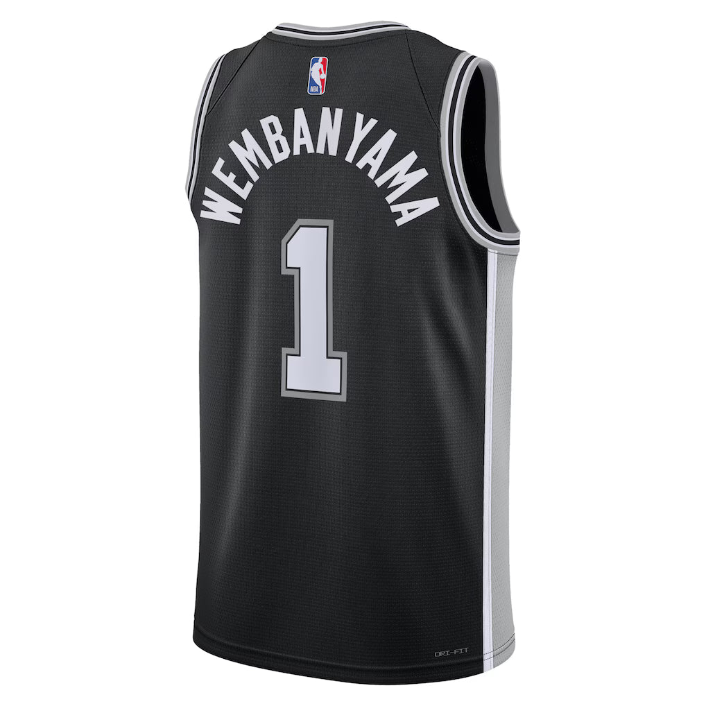 Victor Wembanyama San Antonio Spurs Nike Unisex  NBA First Round Pick Swingman Jersey - Icon Edition - Black
